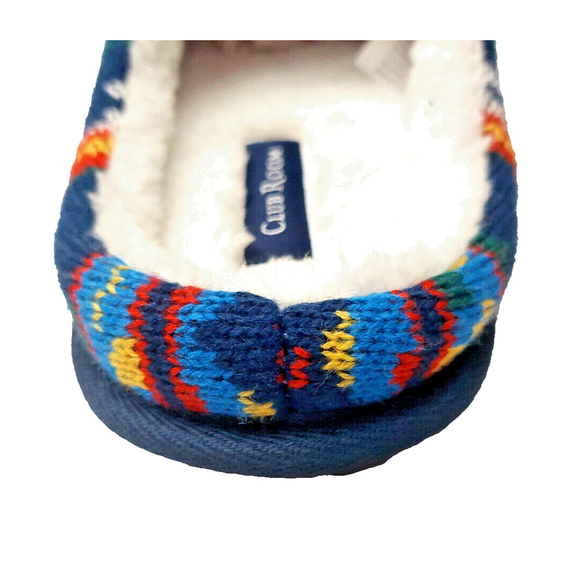 Club Room Men's Navy Blue Faire Isles Indoor/Outdoor Slippers Size Small 6-7 - Picture 11 of 16